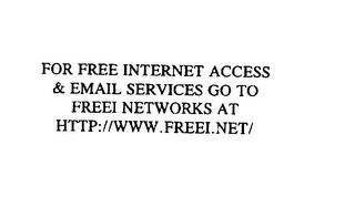 FOR FREE INTERNET ACCESS & EMAIL SERVICES GO TO FREEI NETWORKS AT HTTP://WWW.FREEI.NET/ logo