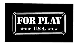 FOR PLAY U.S.A. logo