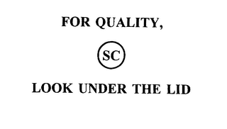 FOR QUALITY, SC LOOK UNDER THE LID logo