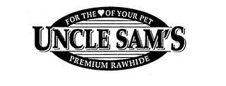 FOR THE OF YOUR PET UNCLE SAM'S PREMIUM RAWHIDE logo