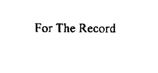 FOR THE RECORD logo