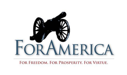 FORAMERICA FOR FREEDOM. FOR PROSPERITY.FOR VIRTUE. logo