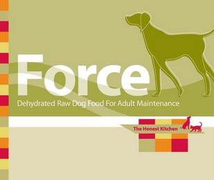 FORCE DEHYDRATED RAW DOG FOOD FOR ADULT MAINTENANCE THE HONEST KITCHEN MADE WITH CHICKEN, VEGETABLES AND FRUITS. GRAIN-FREE. logo