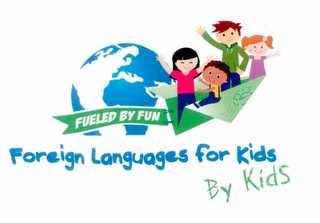 FOREIGN LANGUAGES FOR KIDS BY KIDS FUELED BY FUN logo
