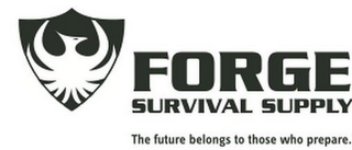FORGE SURVIVAL SUPPLY THE FUTURE BELONGS TO THOSE WHO PREPARE. logo