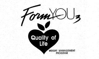 FORM YOU 3 QUALITY OF LIFE WEIGHT MANAGEMENT PROGRAM logo
