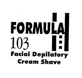 FORMULA 103 FACIAL DEPILATORY CREAM SHAVE logo