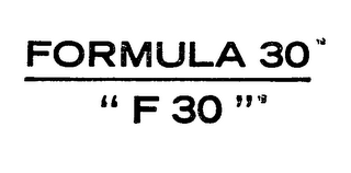 FORMULA 30 "F 30" logo