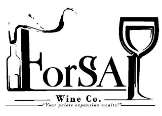 FORSAJ WINE CO. "YOUR PALATE EXPANSION AWAITS!" logo