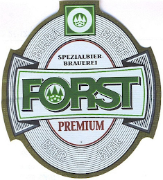 FORST SPEZIALBIER BRAUEREI PREMIUM BIRRA BIÈRE BIER BEER logo