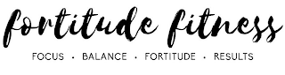 FORTITUDE FITNESS FOCUS· BALANCE· FORTITUDE· RESULTS logo