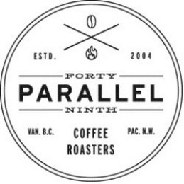FORTY NINTH PARALLEL COFFEE ROASTERS ESTD. 2004 VAN. B.C. PAC. N.W. logo