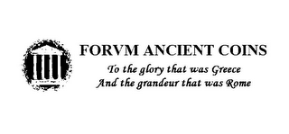 FORVM ANCIENT COINS TO THE GLORY THAT WAS GREECE AND THE GRANDEUR THAT WAS ROME logo