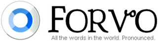 FORVO ALL THE WORDS IN THE WORLD. PRONOUNCED. logo