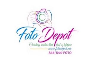 FOTO DEPOT CREATING SMILES THAT LAST A LIFETIME WWW.FOTODEPOT.ME 844-544-FOTO logo