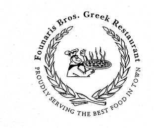FOUNARIS BROS. GREEK RESTAURANT PROUDLY SERVING THE BEST FOOD IN TOWN logo