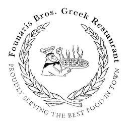 FOUNARIS BROS. GREEK RESTAURANT PROUDLY SERVING THE BEST FOOD IN TOWN logo