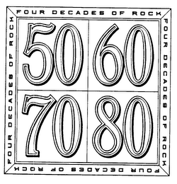 FOUR DECADES OF ROCK 50 60 70 80 logo