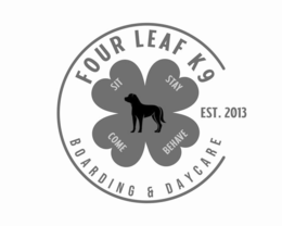 FOUR LEAF K9 BOARDING & DAYCARE SIT STAY COME BEHAVE EST. 2013 logo