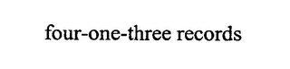 FOUR-ONE-THREE RECORDS logo