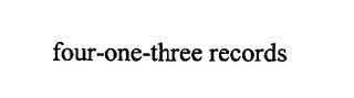 FOUR-ONE-THREE RECORDS logo