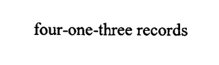 FOUR-ONE-THREE RECORDS logo