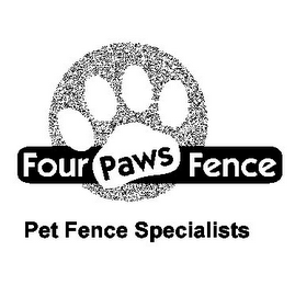FOUR PAWS FENCE PET FENCE SPECIALISTS logo