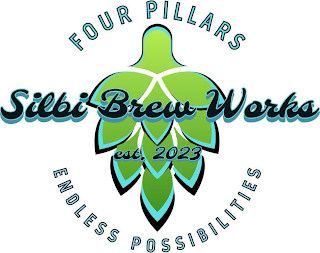 FOUR PILLARS ENDLESS POSSIBILITIES SILBI BREW WORKS EST. 2023 logo