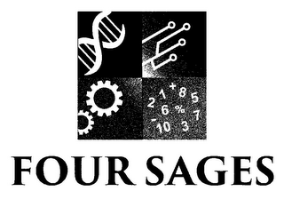 FOUR SAGES 1 2 3 5 6 7 8 10 + - % logo