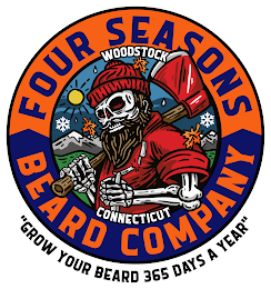 FOUR SEASONS BEARD COMPANY "GROW YOUR BEARD 365 DAYS A YEAR" WOODSTOCK CONNECTICUT logo
