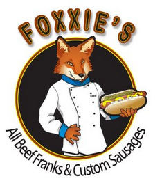 FOXXIE'S ALL BEEF FRANKS & CUSTOM SAUSAGES logo