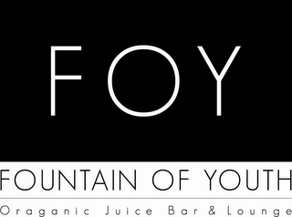 FOY FOUNTAIN OF YOUTH ORGANIC JUICE BAR & LOUNGE logo