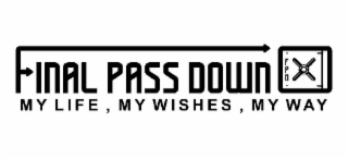 FPD FINAL PASS DOWN MY LIFE, MY WISHES, MY WAY logo