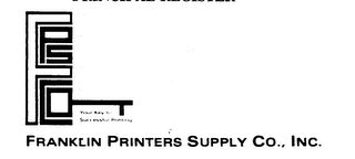 FPSCO FRANKLIN PRINTERS SUPPLY CO., INC. YOUR KEY TO SUCCESSFUL PRINTING logo
