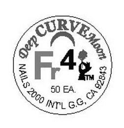 FR 4 50 EA.  DEEP CURVE MOON NAILS 2000 INT'L G.G, CA 92843 logo