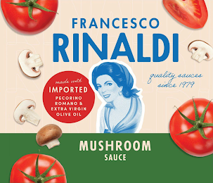 FRANCESCO RINALDI QUALITY SAUCES SINCE 1979 MUSHROOM SAUCE logo