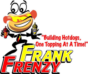 FRANK FRENZY "BUILDING HOTDOGS, ONE TOPPING AT A TIME!" K M FF logo