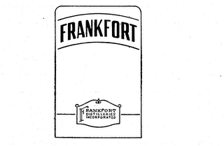 FRANKFORT F FRANKFORT DISTILLERIES INCORPORATED FRANKFORT logo
