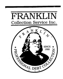 FRANKLIN COLLECTION SERVICE INC. FRANKLIN PROFESSIONAL DEBT COLLECTION SINCE 1980 logo