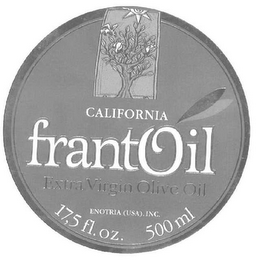 FRANTOIL CALIFORNIA EXTRA VIRGIN OLIVE OIL ENOTRIA (USA). INC. 17,5 FL. OZ. 500 ML logo