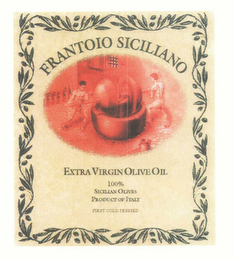 FRANTOIO SICILIANO EXTRA VIRIGN OLIVE OIL 100% SICILIAN OLIVES PRODUCT OF ITALY FIRST COLD PRESSED logo