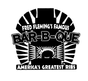FRED FLEMING'S FAMOUS BAR-B-QUE AMERICA'S GREATEST RIBS logo