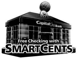FREE CHECKING WITH SMARTCENTS CAPITAL ONE BANK logo
