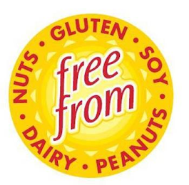 FREE FROM GLUTEN SOY PEANUTS DAIRY NUTS logo