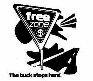 FREE ZONE THE BUCK STOPS HERE. logo