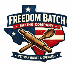 FREEDOM BATCH BAKING COMPANY VETERAN OWNED & OPERATED logo
