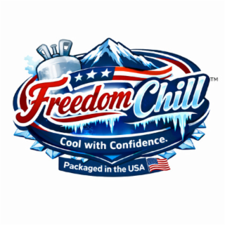 FREEDOM CHILL TM COOL WITH CONFIDENCE. PACKAGED IN THE USA logo