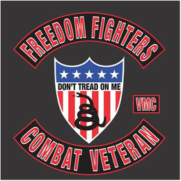 FREEDOM FIGHTERS DON'T TREAD ON ME VMC COMBAT VETERAN logo
