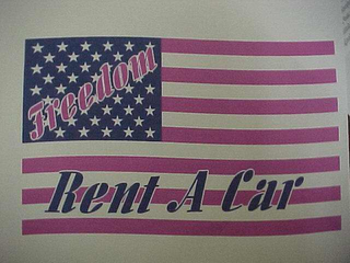 FREEDOM RENT A CAR & DESIGN logo