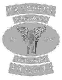 FREEDOM RIDERS AGAINST EST. 2017 CHILD ABUSE KNIGHTS logo